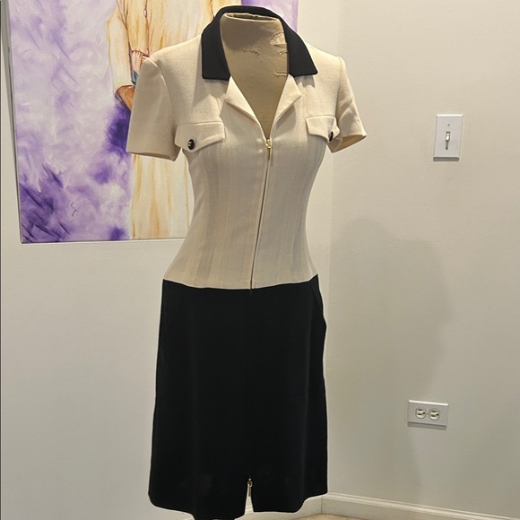 CHANEL Black and Cream Skirt Set